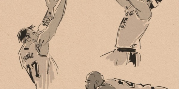 开云体育入口-壁纸请收藏！美漫画家晒作品 老詹鱼跃&amp;amp;小里1+2&amp;amp;东契奇绝平全都有